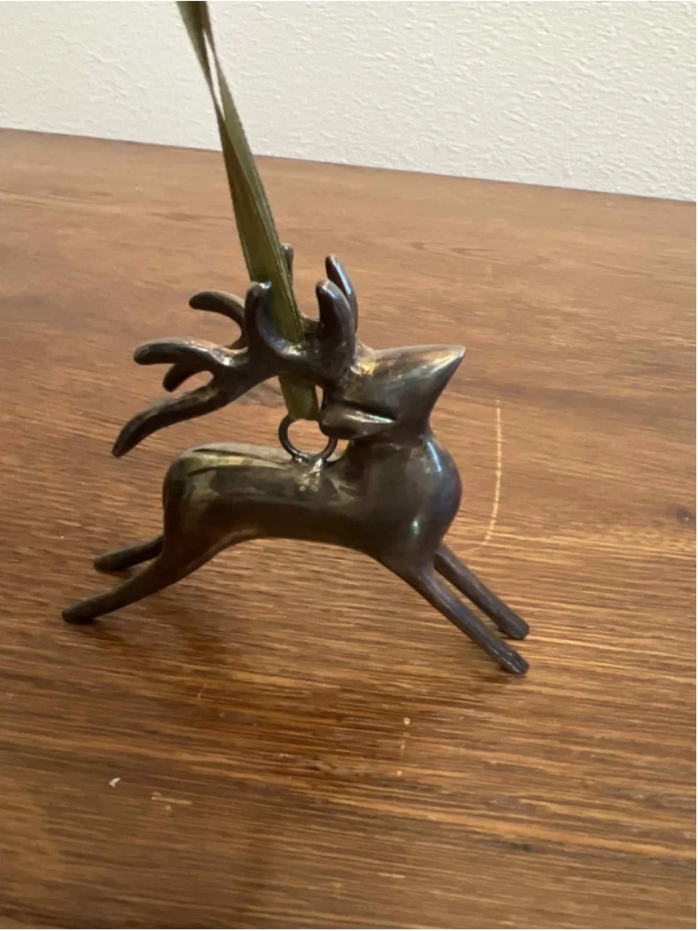 Vintage Silver Plated Reindeer Figurine 4” x 4.5” Christmas Holiday Ornament